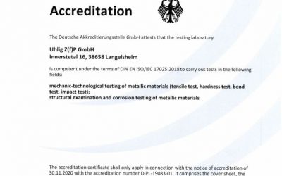 Uhlig Z(f)P GmbH, Accreditation DIN-EN-ISO-IEC 17025_2018 DEZ 020 (english) only front page